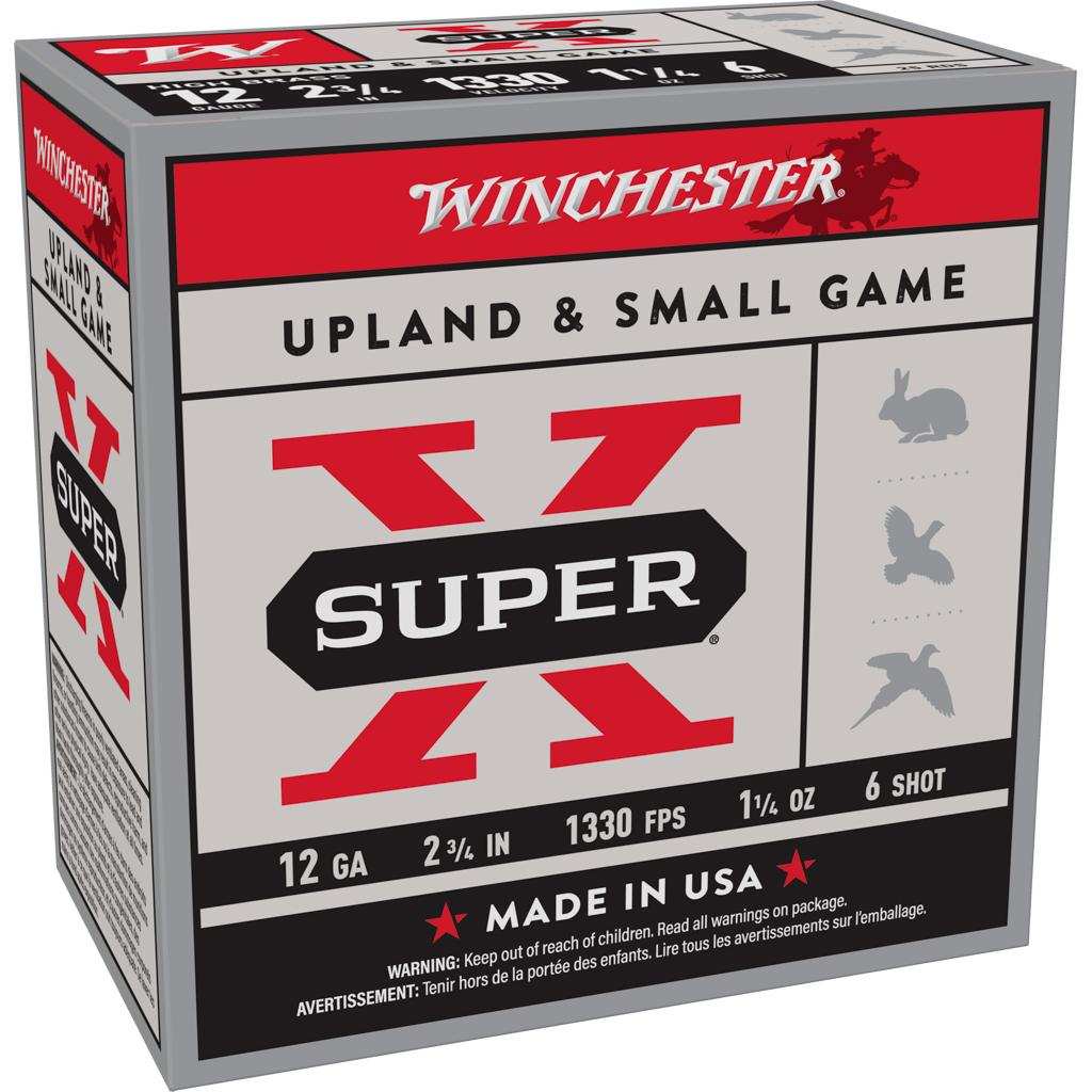 Winchester Super-X High-Brass Shotshells 12 ga 2-3/4″ 1-1/4 oz 1330 fps #6 25/ct