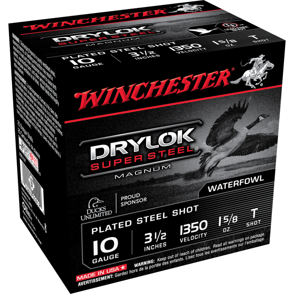 Winchester Super-X Drylok Super Steel Shotshells 10 ga 3-1/2″ 1-5/8 oz 1350 fps #T 25/ct