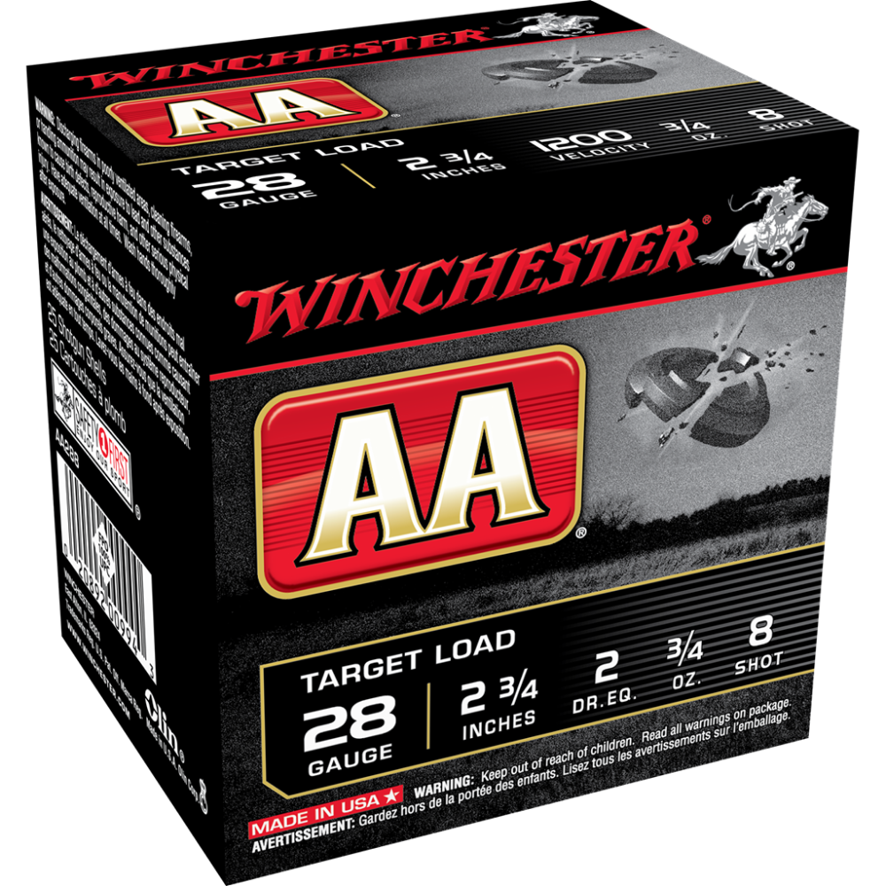 Winchester AA Target 28 ga 2-3/4″ 2 dr 3/4 oz #8 25/ct