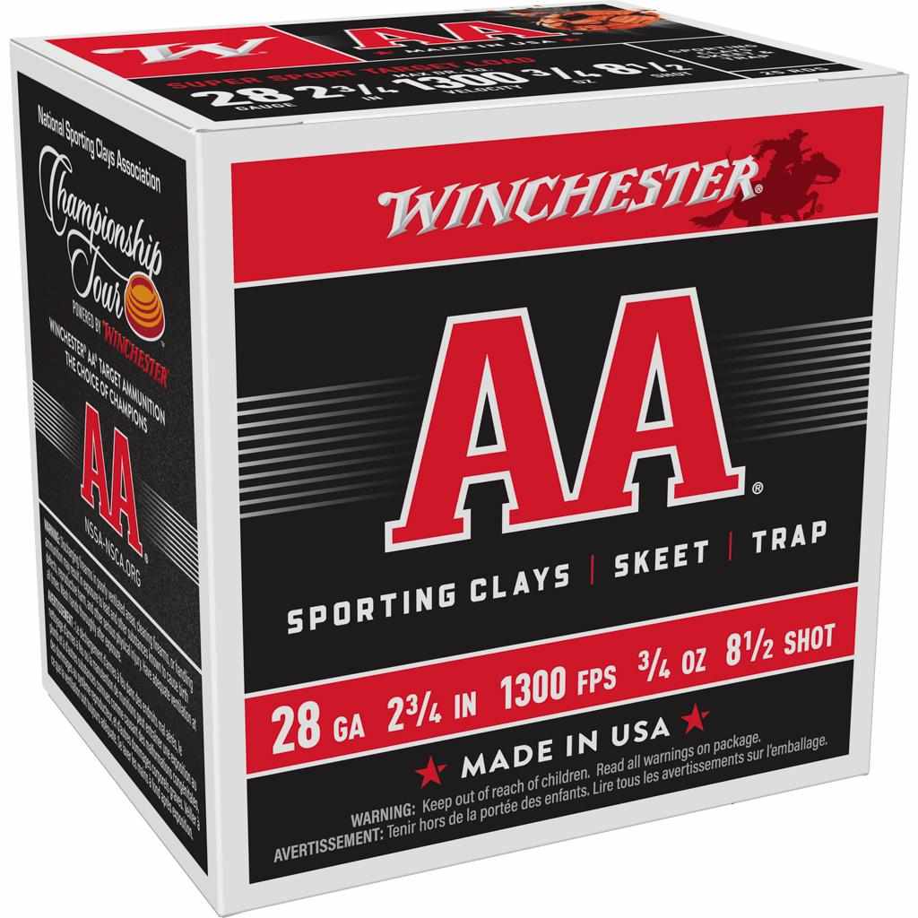 Winchester AA Super Sport 28 ga 2-3/4″  3/4 oz #8.5 1300 fps – 25/ct