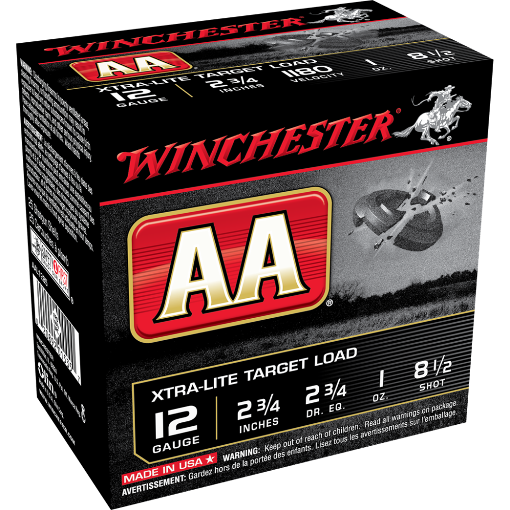 Winchester AA Target 12 ga 2 3/4″  1 oz #8.5 1150 fps – 25/ct
