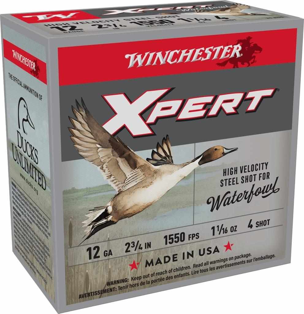 Winchester Xpert High Velocity Steel Shotshells 12 ga 2-3/4″ 1-1/16 oz 1550 fps #4 25/ct