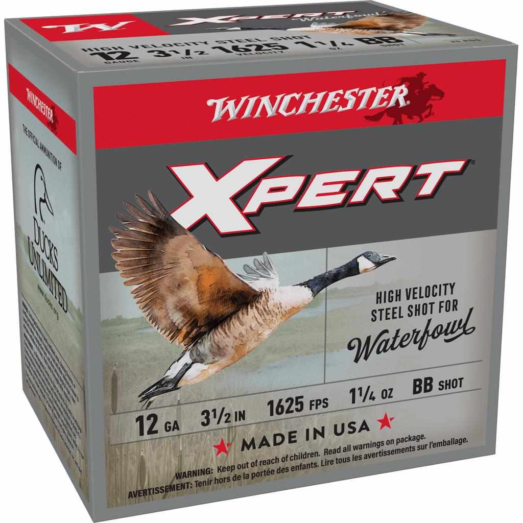 Winchester Xpert High-Velocity Steel Shotshells 12 ga 3-1/2″ 1-1/4 oz 1625 fps #BB 25/ct