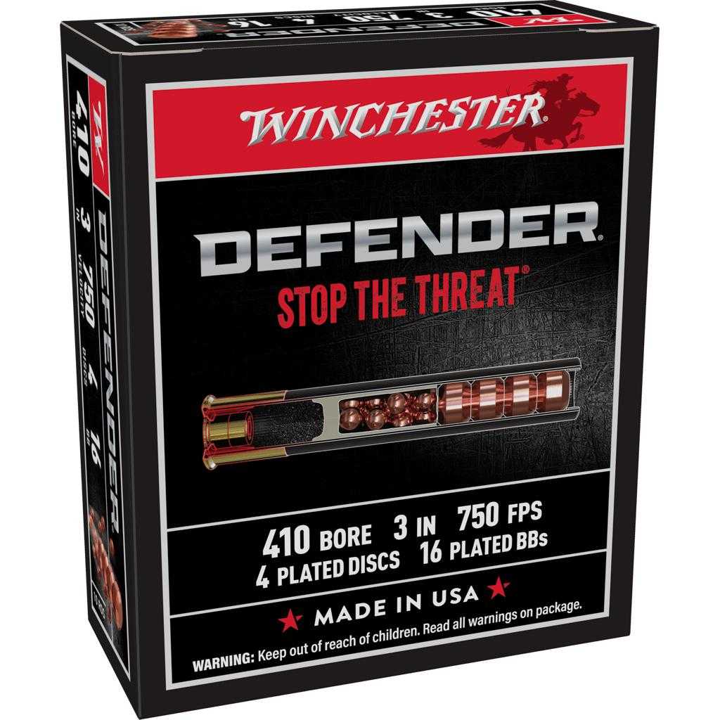 Winchester Supreme Elite PDX1 Personal Defense Shotshells .410 ga 3″ 4 disc 16 plts Slug 750 fps 10/ct