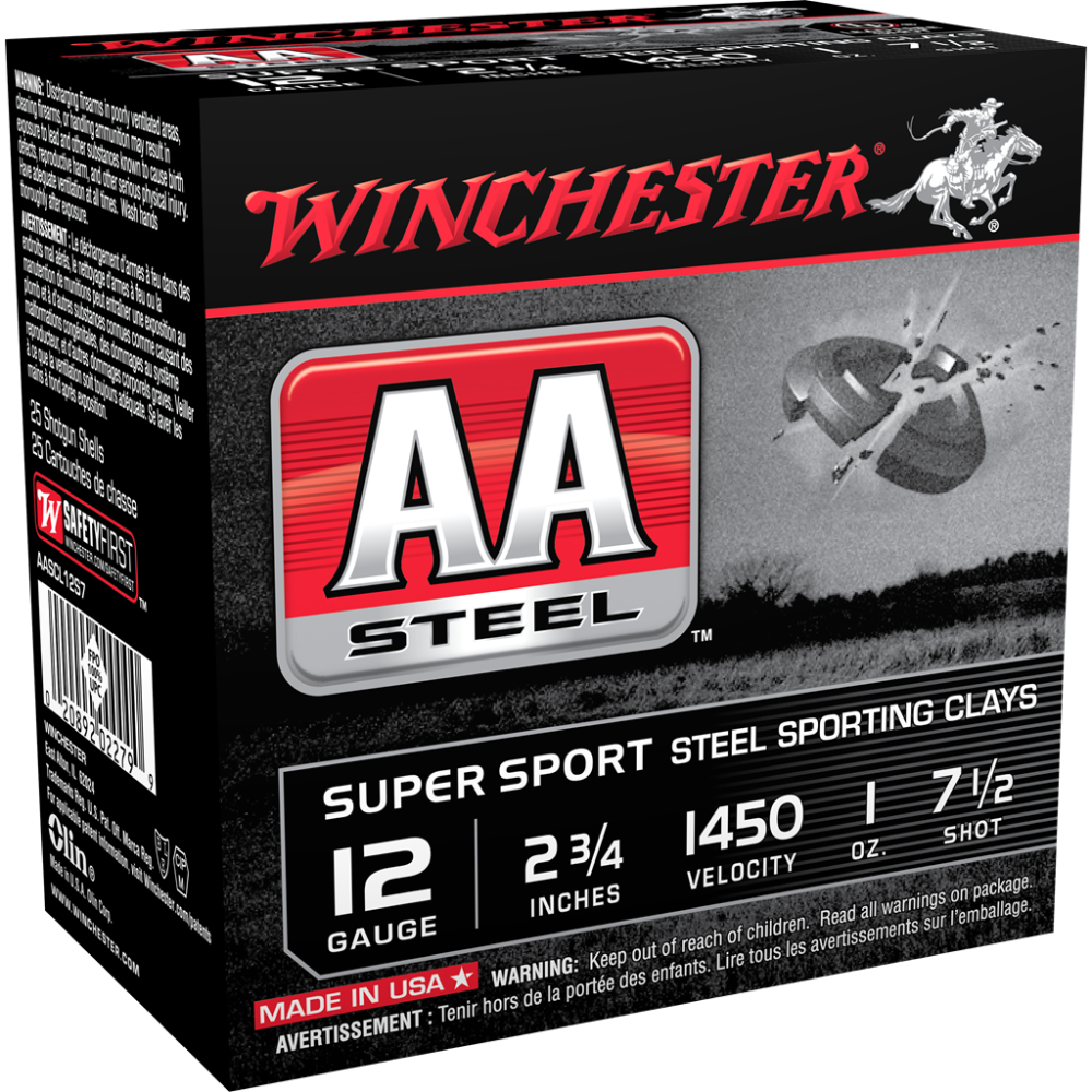 Winchester AA Steel Target Shotshell Ammunition 12ga 2-3/4″ #7 1/2 1oz 25rd