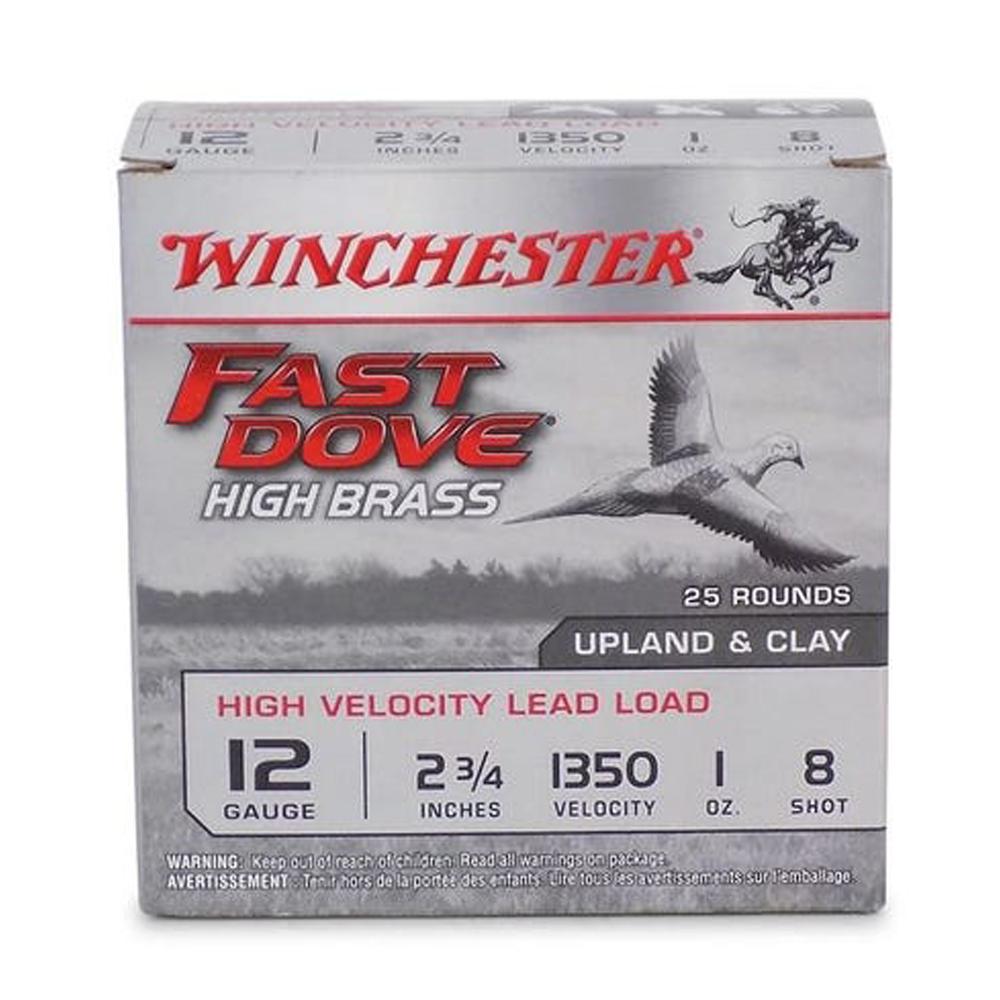 Winchester Fast Dove 12 ga 2-3/4″ 1 oz HB 1350 fps #8 25/ct