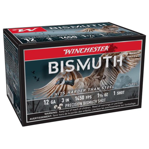 Winchester Bismuth Shotgun Ammunition 12ga 3″ 1-3/8oz 1450 fps #1 15/ct