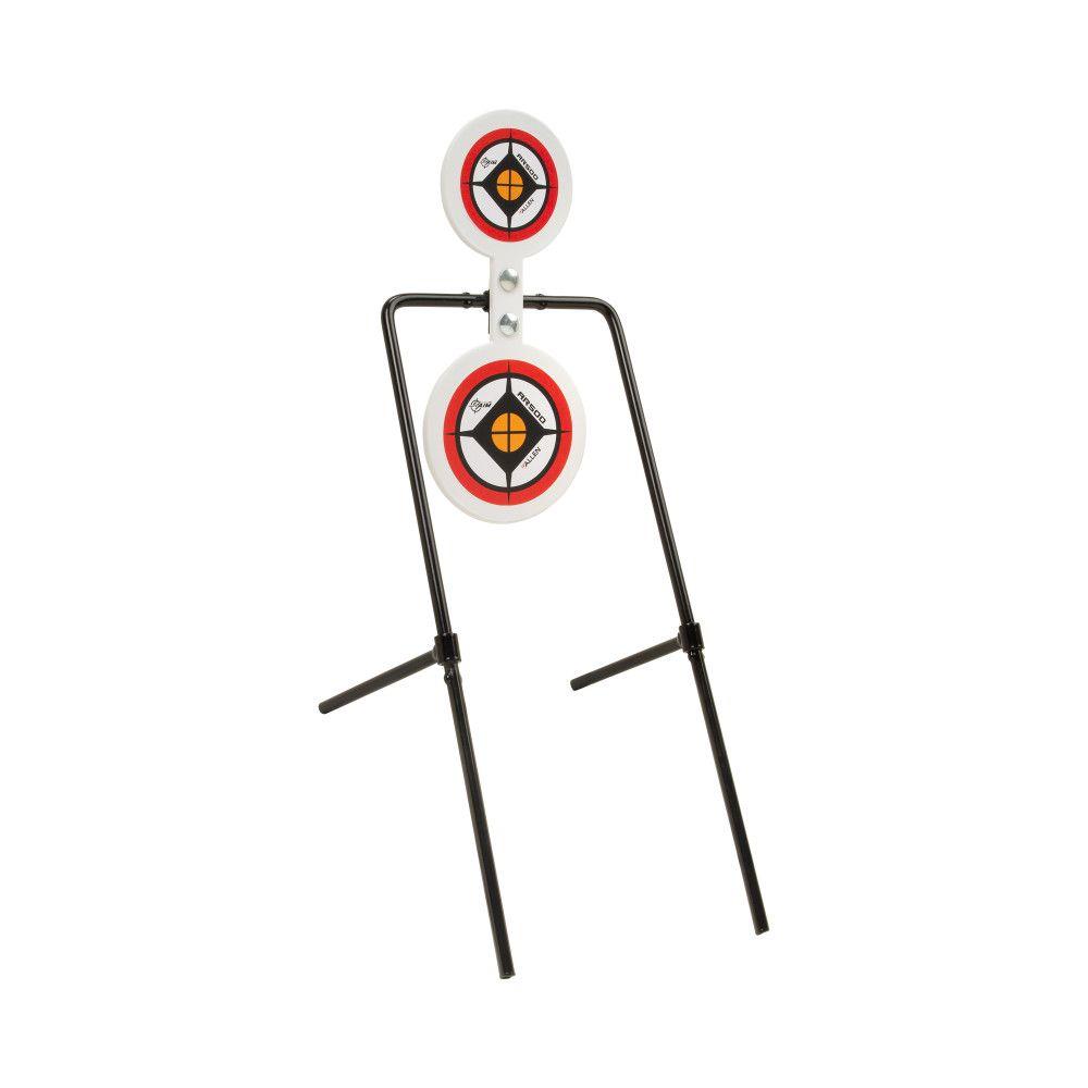 Allen EZ-Aim Hardrock AR500 Round Spinner Targets & Stand for Rimfire Rounds & Centerfire Pistols 7.375″W x 23″H White/Red/Black
