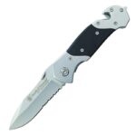 Smith & Wesson First Responder Folding Knife 3-3/10″ Serrated Drop Point Blade Black Silver