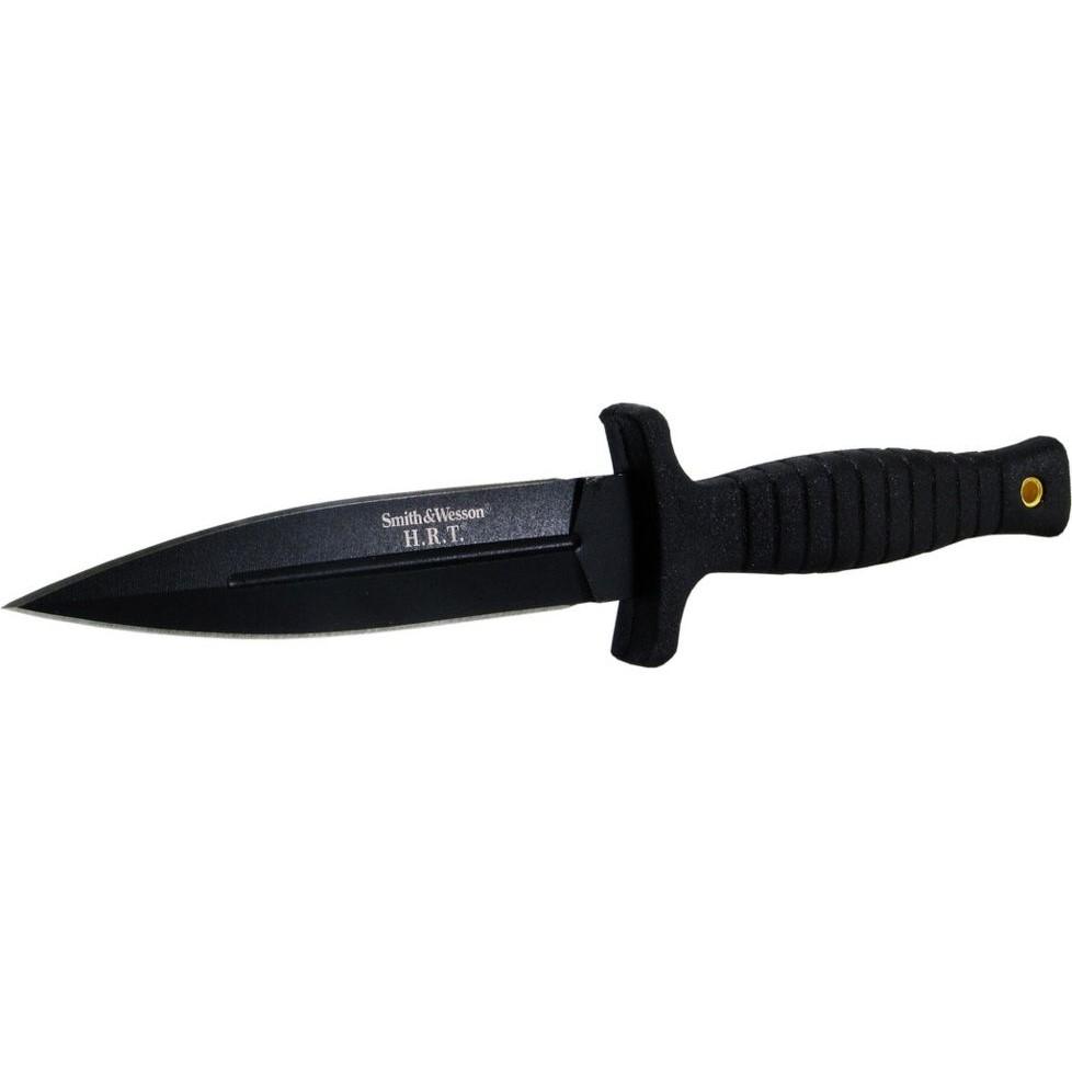 Smith & Wesson H.R.T. False Edge Fixed Knife 4-7/10″ Dagger Blade Black