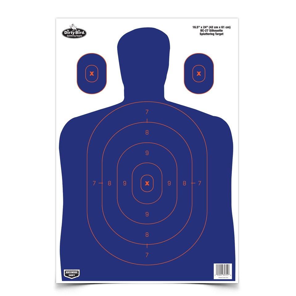 Birchwood Casey Dirty Bird BC-27 Silhouette Target – 16.5″x24″ Blue/Orange 3 Pack