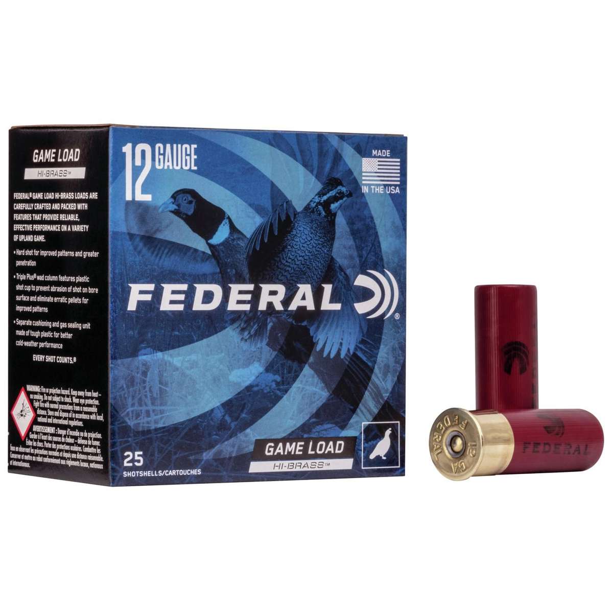 Federal Game-Shok Upland Game Hi Brass Load Shotshells 12 ga 2 3/4″ 1-1/4 oz 1330 fps #6 25/ct