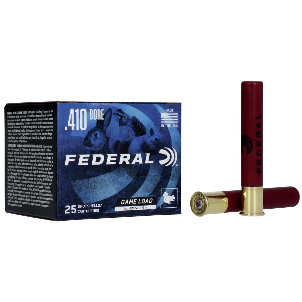 Federal Game-Shok Upland Hi-Brass Load Shotshells .410 ga 3″ 11/16 oz 1135 fps #7.5 25/ct