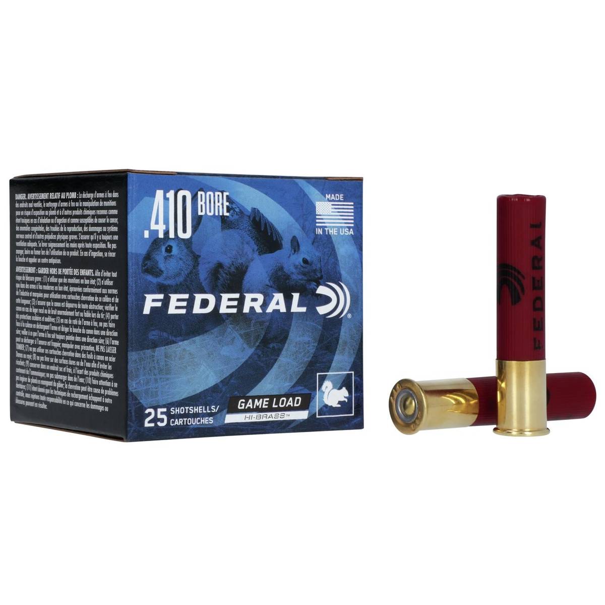 Federal Game-Shok Upland Hi-Brass Load Shotshells .410 ga 2-1/2″ 1/2 oz 1200 fps #7.5 25/ct