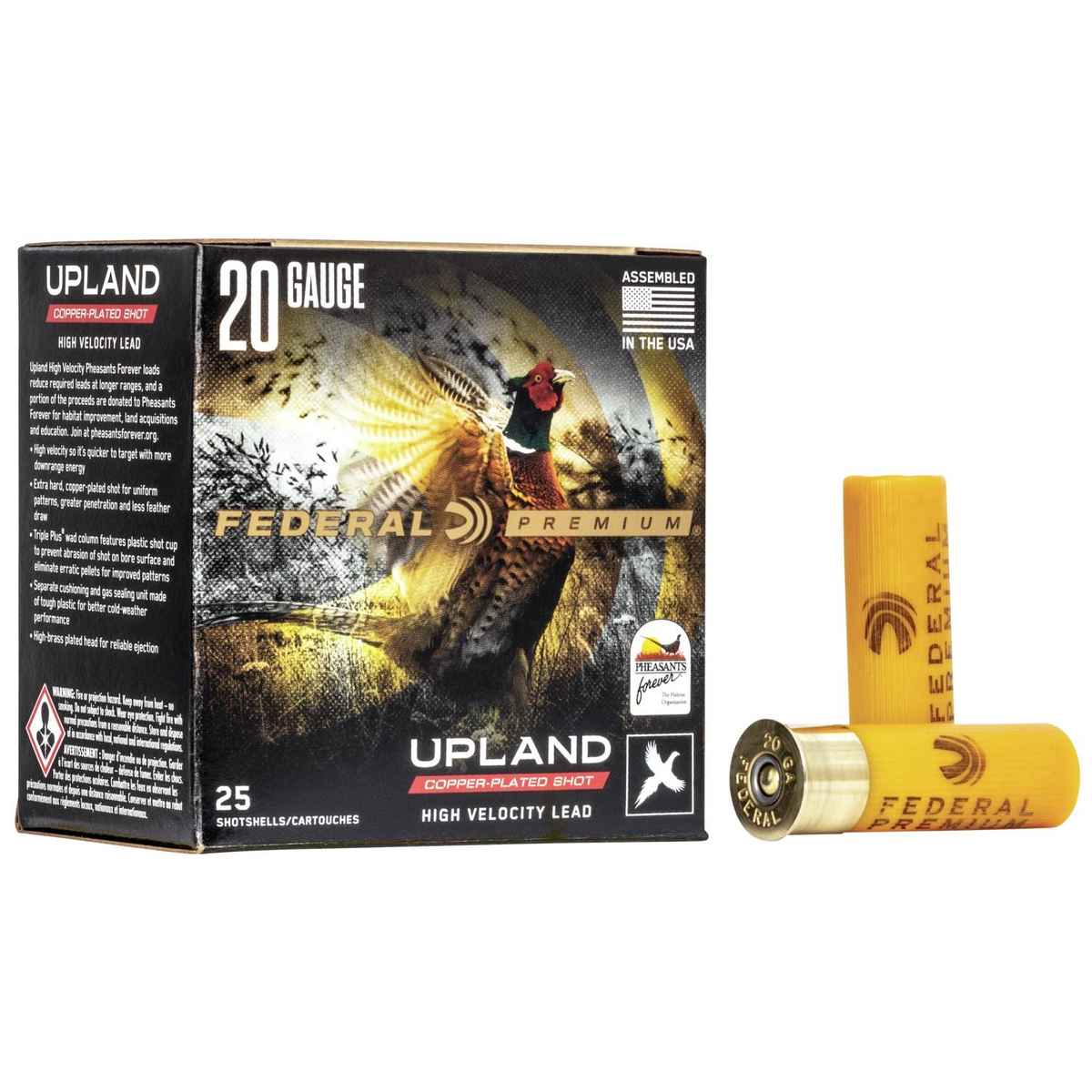 Federal Premium Wing-Shok Pheasants Forever High-Velocity 20 ga 2 3/4″ MAX 1 oz #4567.5 1350 fps – 25/box