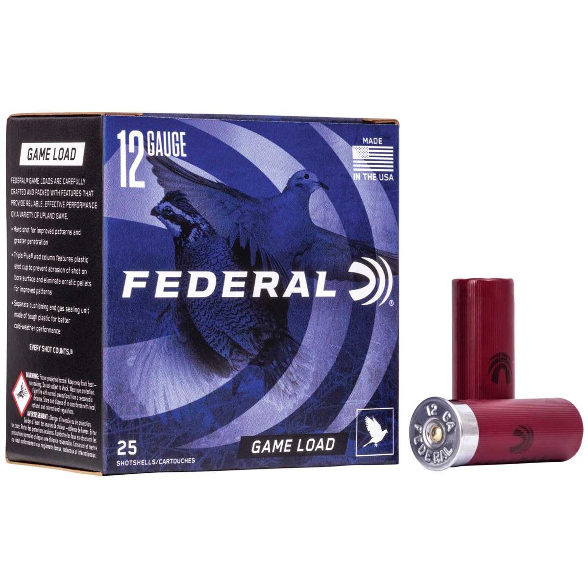 FEDERAL GAME-SHOK GAME LOAD SS 12GA 2-3/4″ 3-1/4DE 1OZ 6 AMMO 25RD