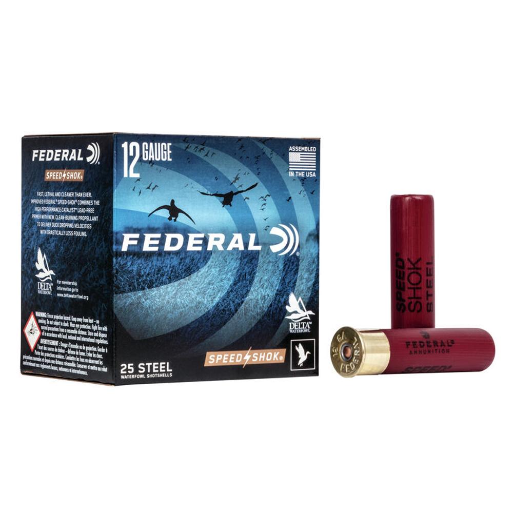 FEDERAL SPEED-SHOK HIGH VELOCITY STEEL 12GA 3-1/2″ 1-3/8OZ BBB AMMO 25RD