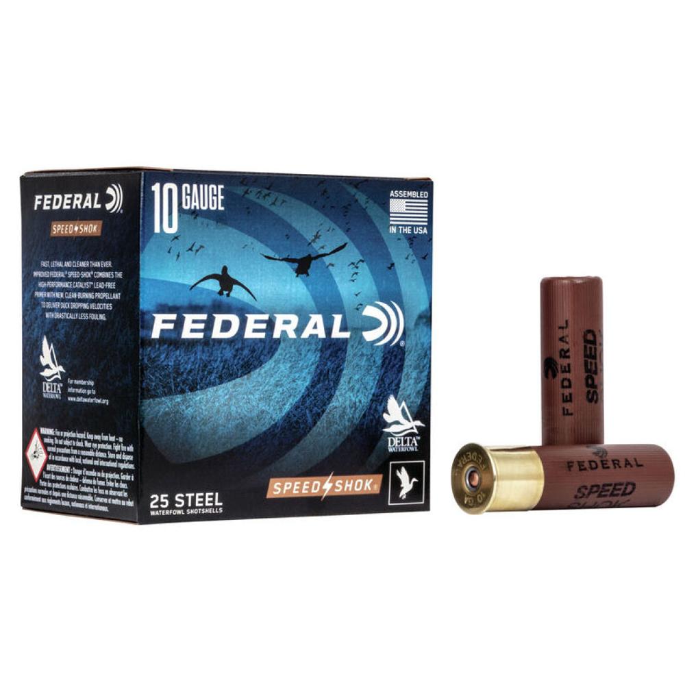 FEDERAL SPEED-SHOK HIGH VELOCITY STEEL 10GA 3-1/2″ 1-1/2OZ BB AMMO 25RD