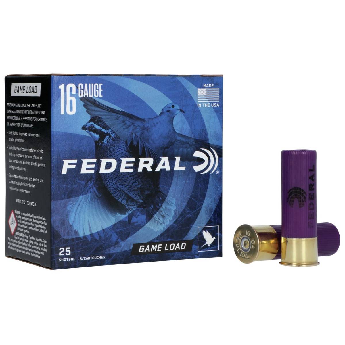 FEDERAL GAME-SHOK GAME LOAD SS 16GA 2-3/4″ 2-1/2DE 1OZ 6 AMMO 25RD