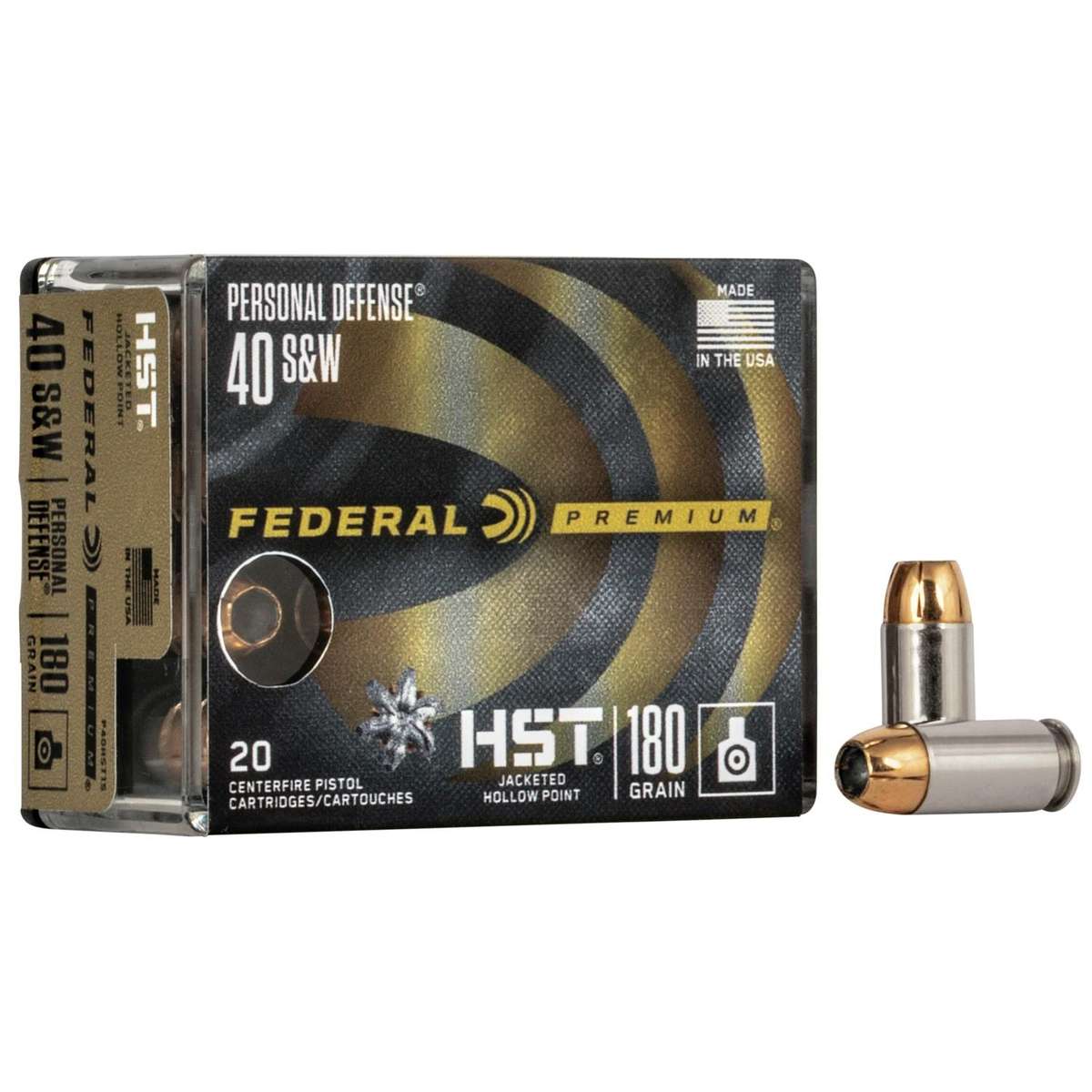 Federal Premium Personal Defense HST Handgun Ammunition  .40 S&W 180gr 1010fps HST – 20/Box