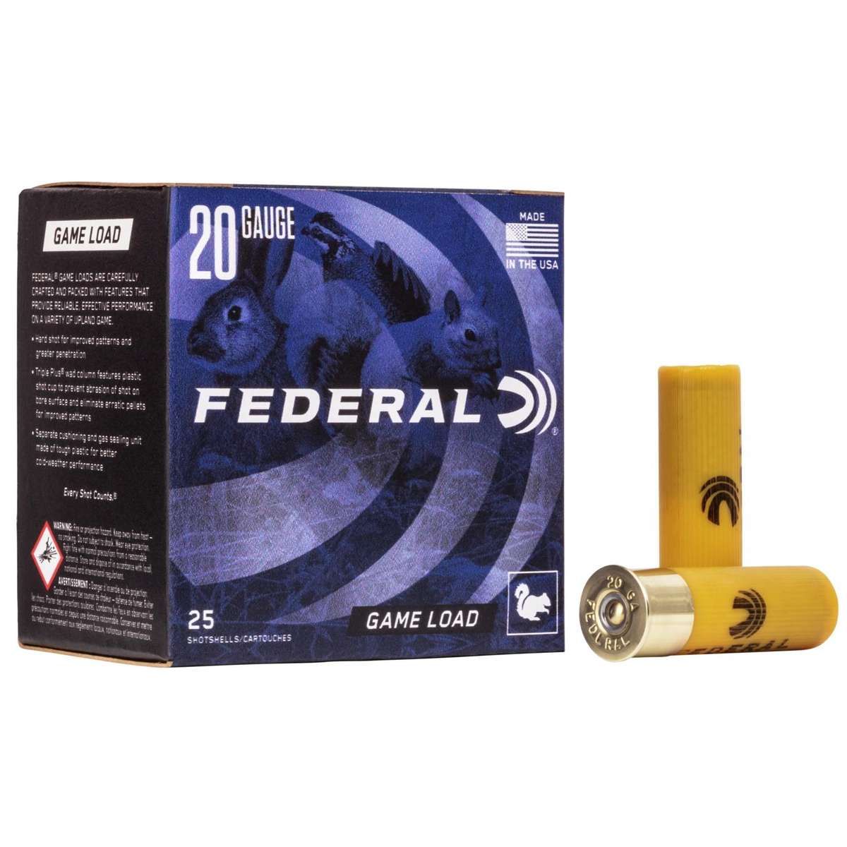 Federal Game-Shok Upland Game – Game Load – 20ga 2-3/4″ 7/8oz. #8-Shot 25/Box