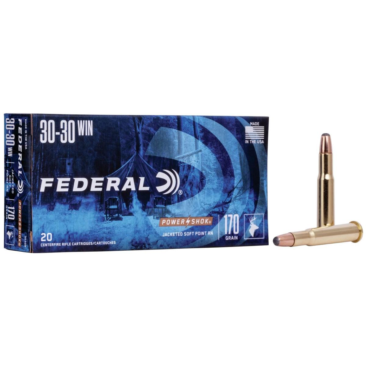 Federal Power-Shok Rifle Ammunition .30-30 Win 170 gr RNSP 2200 fps – 20/ct