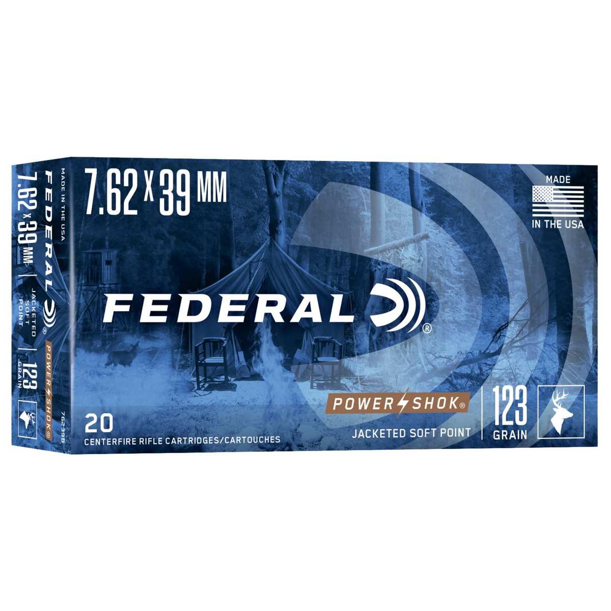 Federal Power-Shok Rifle Ammunition 7.62x39mm 123 gr SP 2350 fps – 20/ct