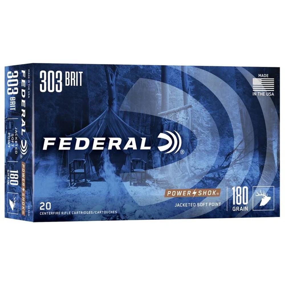 Federal Power-Shok Rifle Ammunition .303 British 180 gr SP 2640 fps – 20/ct