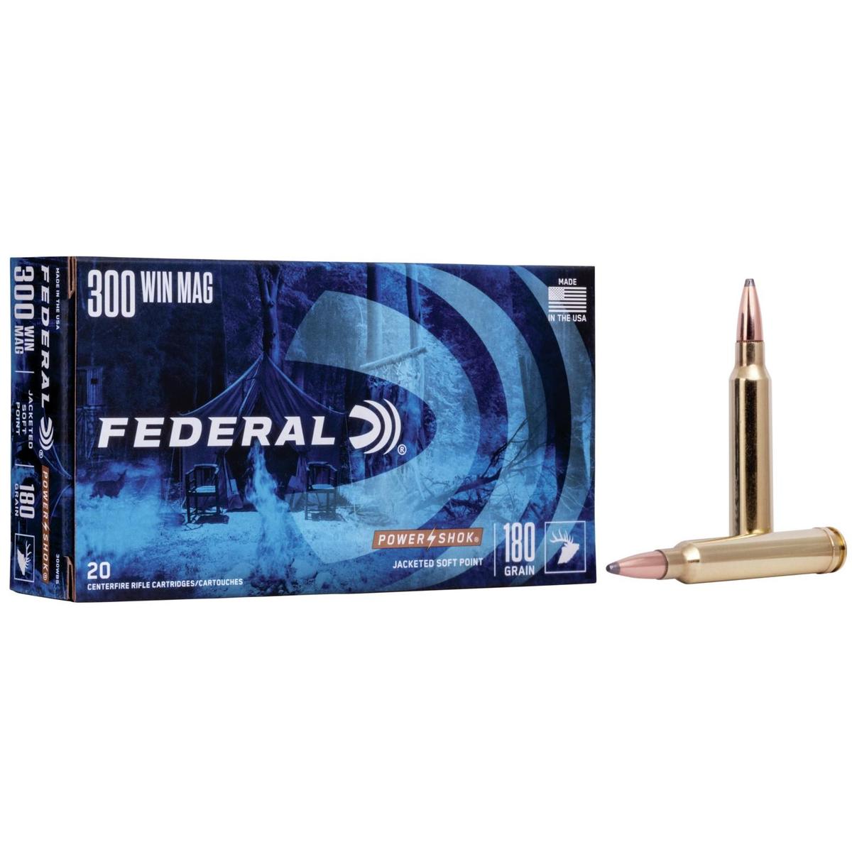 Federal Power-Shok Rifle Ammunition .300 Win Mag 150 gr SP 3150 fps – 20/ct