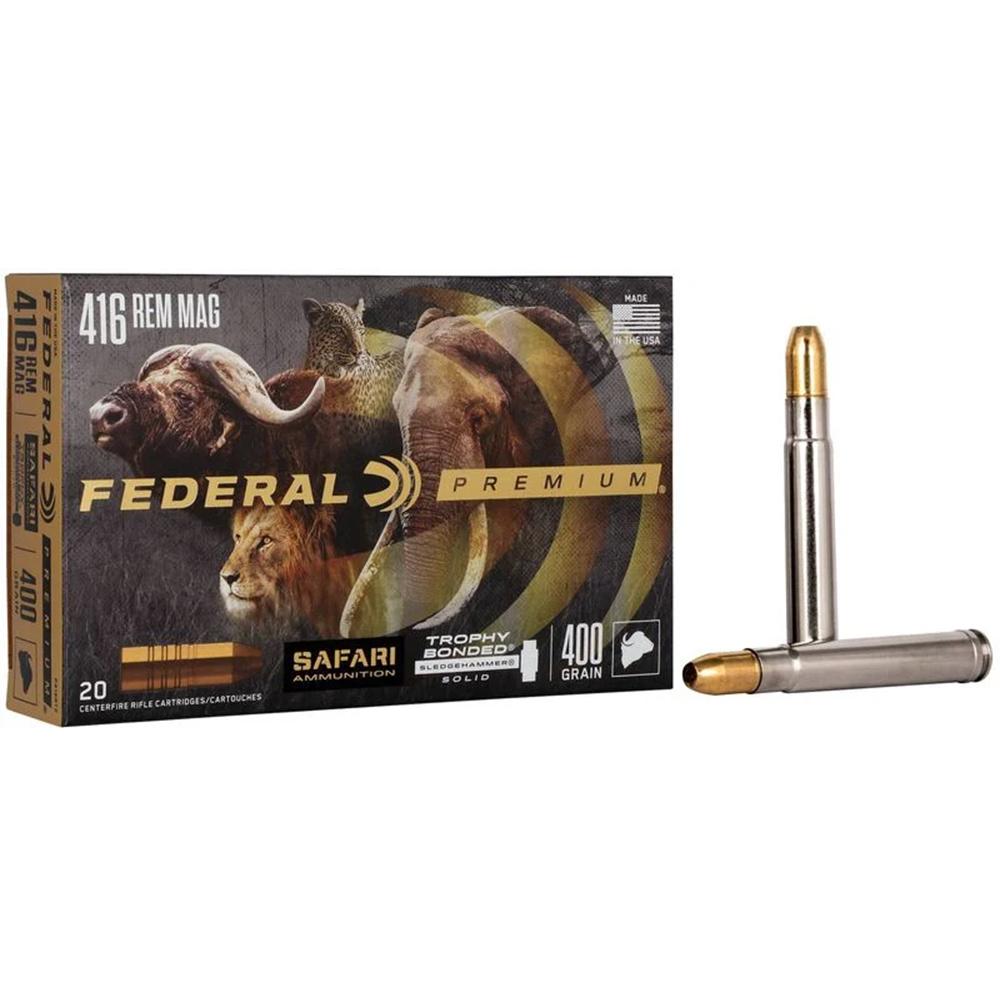 Federal Premium Cape-Shok Rifle Ammunition .416 Rem Mag 400 gr BSS 2400 fps – 20/ct