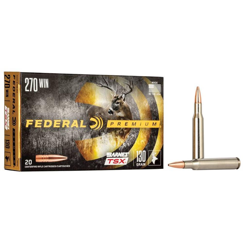 Federal Premium Triple-Shock X Rifle Ammunition .270 Win 130 gr HP 3060 fps – 20/ct