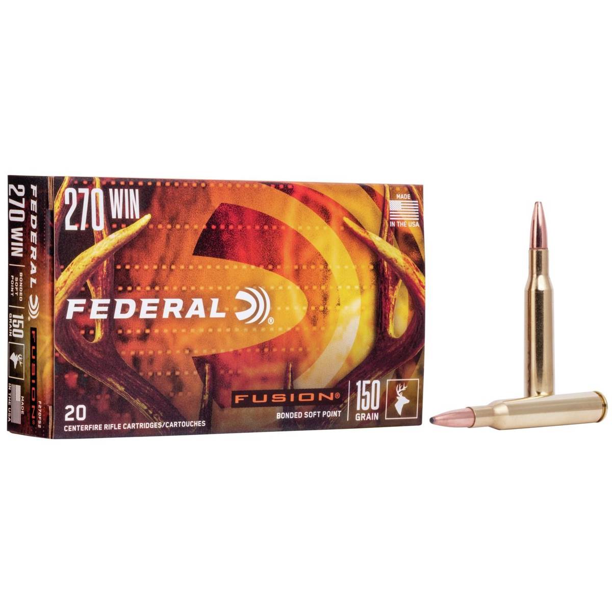 Federal Fusion Rifle Ammunition .270 Win 150 gr BTSP 2850 fps – 20/ct