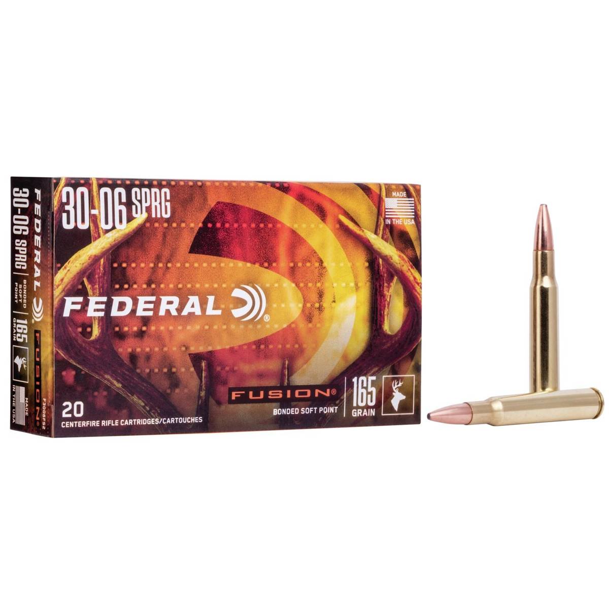 Federal Fusion Rifle Ammunition .30-06 Sprg 165 gr BTSP 2790 fps – 20/ct