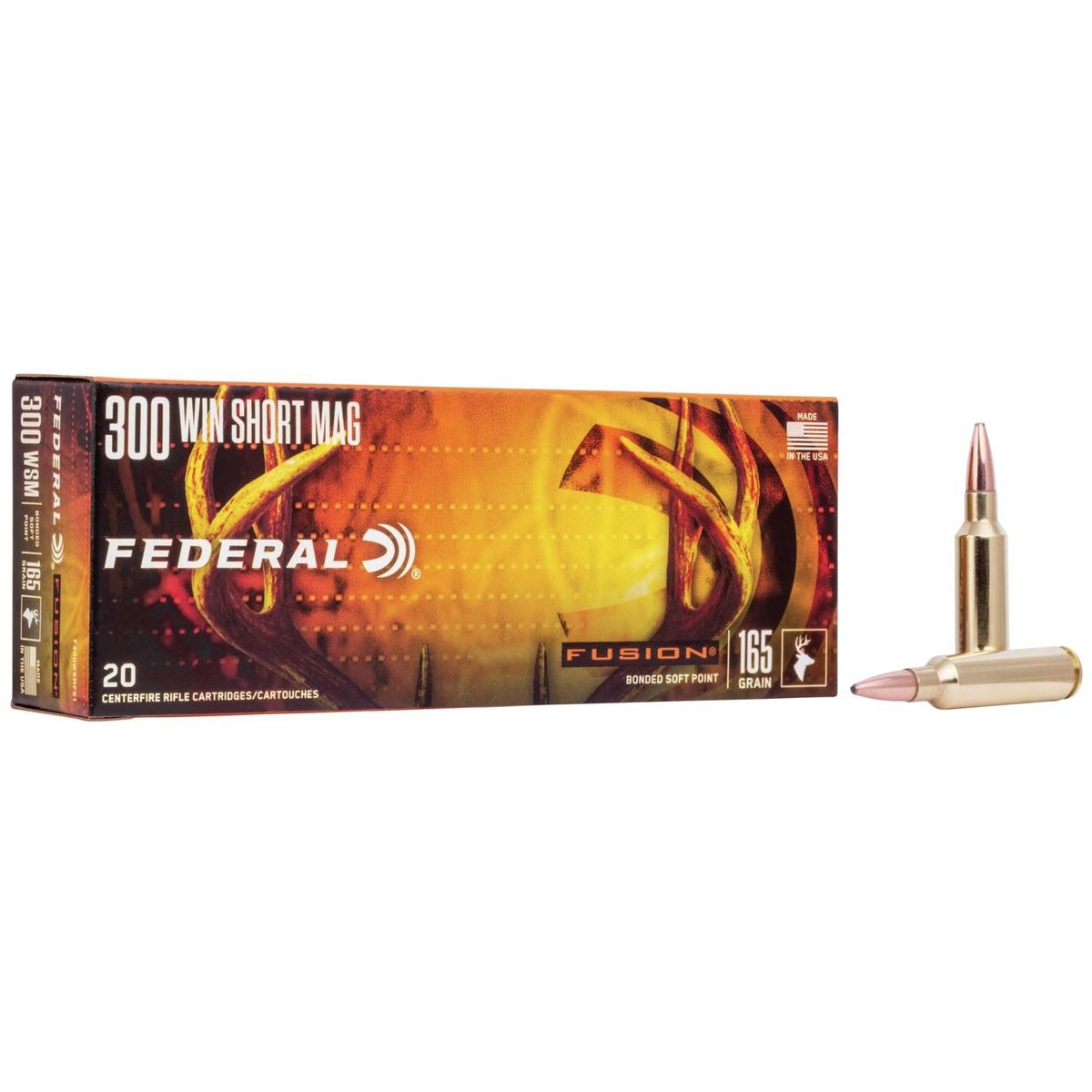 Federal Fusion Rifle Ammunition .300 WSM 165 gr BTSP 3080 fps – 20/ct