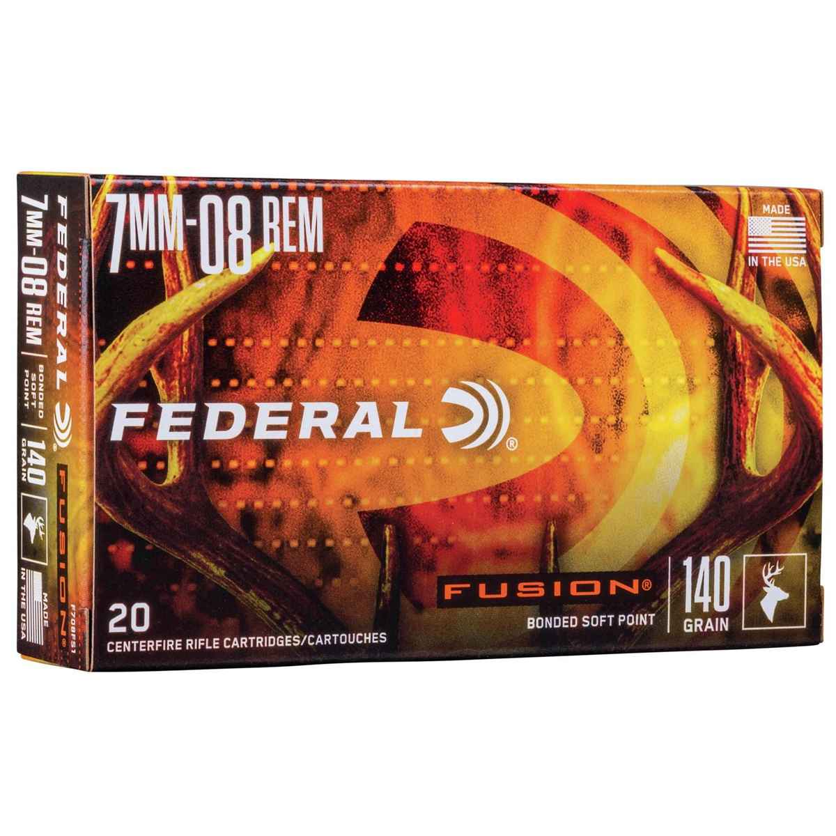 Federal Fusion Rifle Ammunition 7mm-08 Rem 140 gr BTSP 2850 fps – 20/ct