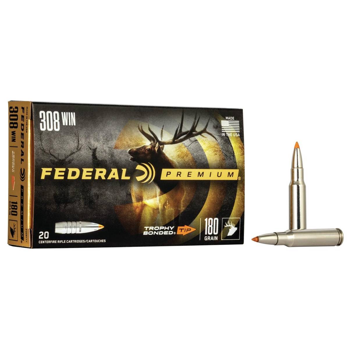 Federal Premium Vital-Shok Rifle Ammunition .308 Win 180 gr TBT 2620 fps – 20/ct