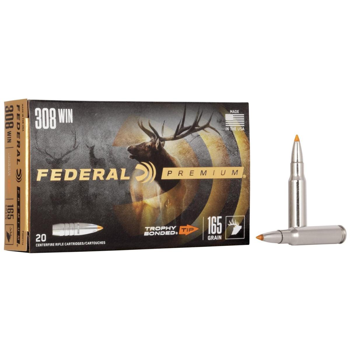 Federal Premium Vital-Shok Rifle Ammunition .308 Win 165 gr TBT 2700 fps – 20/ct
