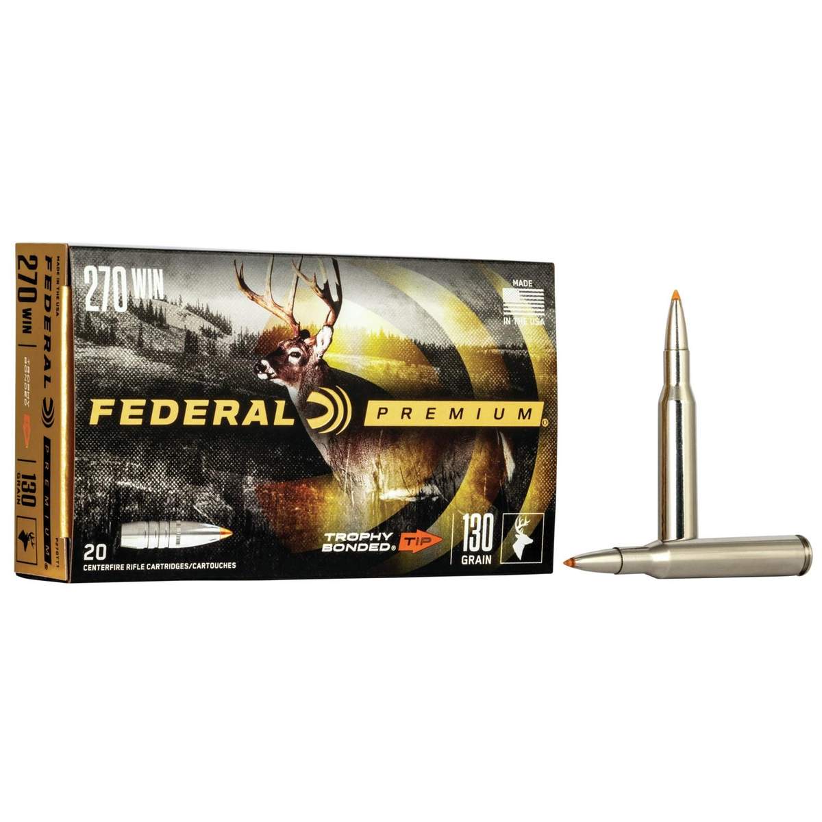 Federal Premium Vital-Shok Rifle Ammunition .270 Win 130 gr TBT 3060 fps – 20/ct