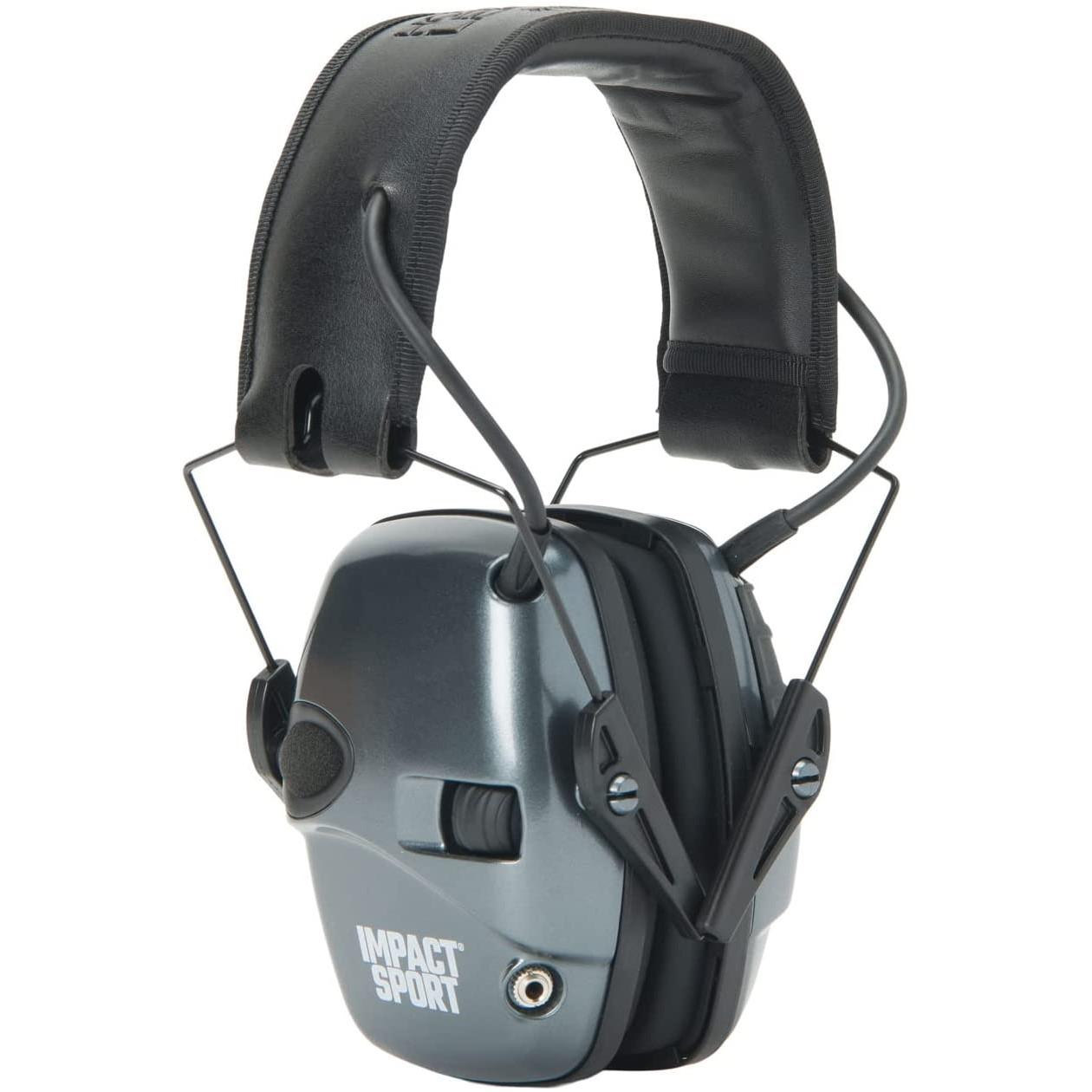 Howard Leight Impact Sport Youth/Small Earmuff – Metallic Charcoal Grey Black Band 22dB NRR