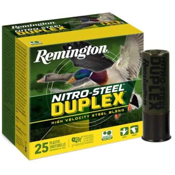 Remington Nitro-Steel Duplex Shotshells 12ga 3″ 1-1/4oz 1450 fps #BB(x4) Shot 25/ct