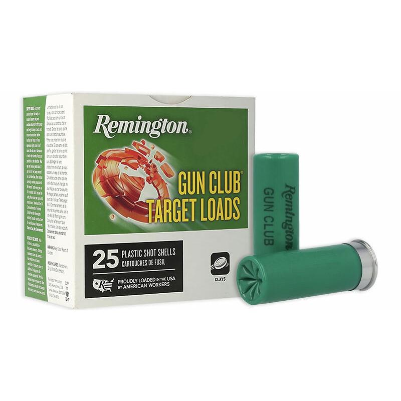 Remington Gun Club Target Load Shotshells 12 ga 2-3/4″ 1-1/8 oz 1145 fps #8 25/ct