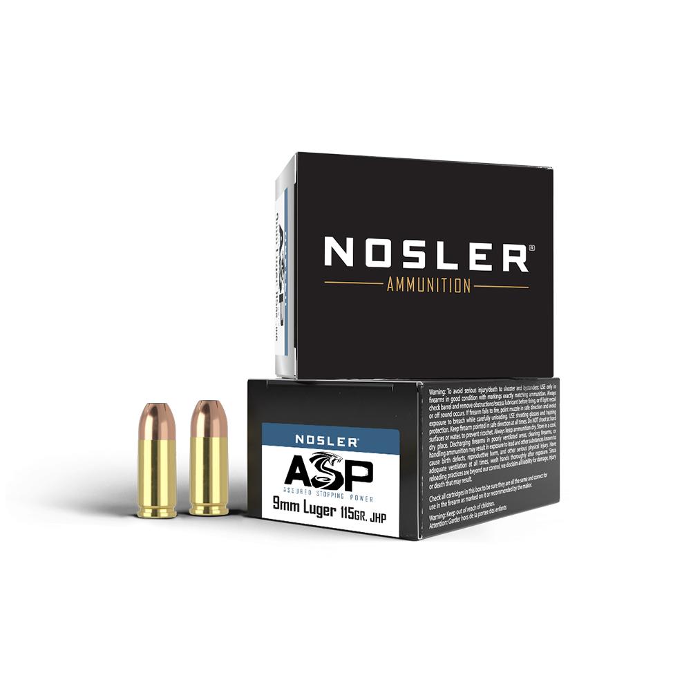 Nosler Match Grade Handgun Ammo 9mm Luger 115 gr JHP 1170 fps 20/ct