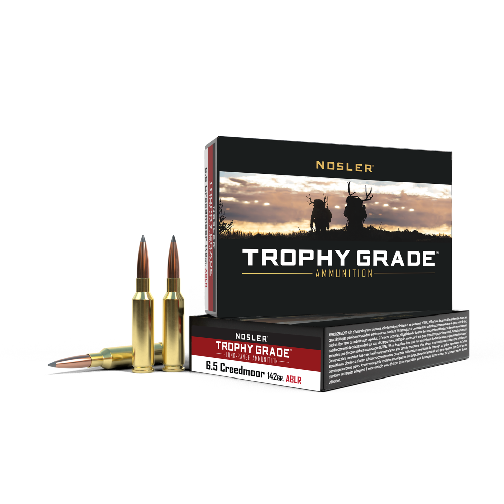 Nosler Accubond Long Range Trophy Grade Rifle Ammunition 6.5mm Creedmoor 142 gr PT 2600 fps 20/ct