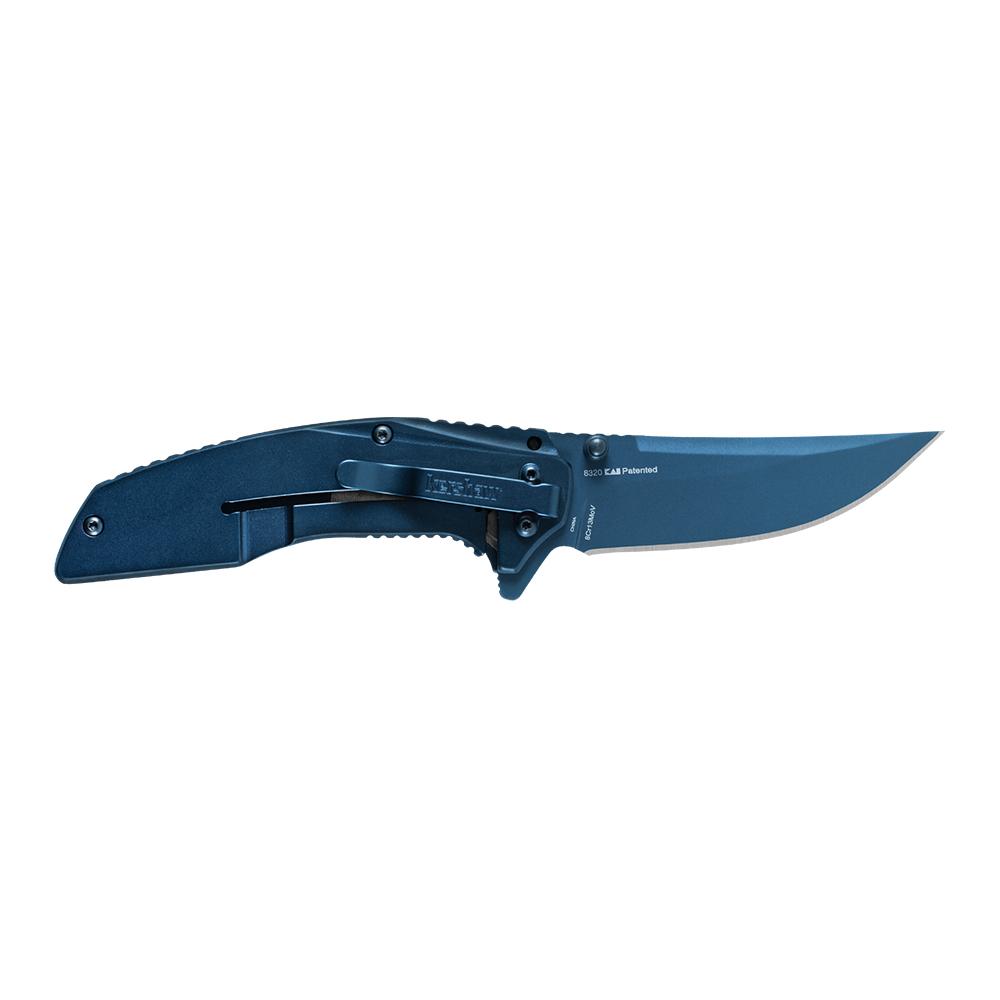Kershaw Outright Folding Knife 3″ Trailing Point Blade Blue Black