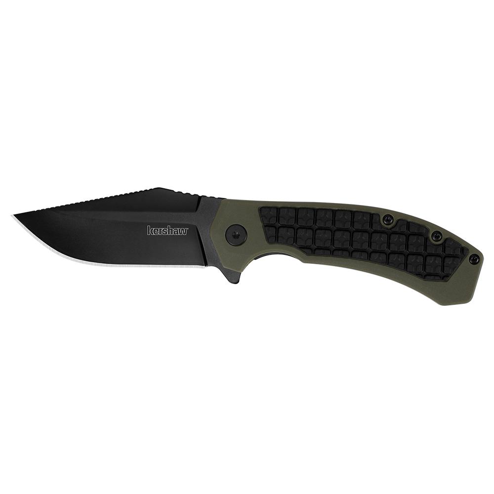 Kershaw Faultline Folder Knife 3″ Drop Point Blade Olive