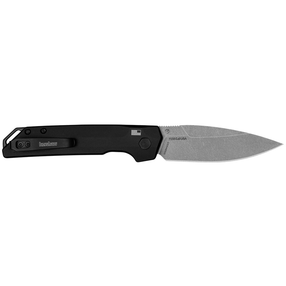 Kershaw Launch Iridium Folding Knife 3-2/5″ Spear Point Blade Black