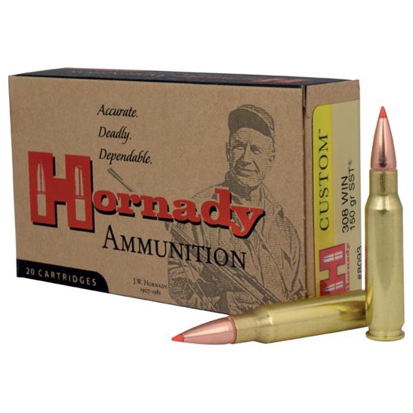 Hornady Custom Rifle Ammunition .308 Win 150 gr SST  – 20/box