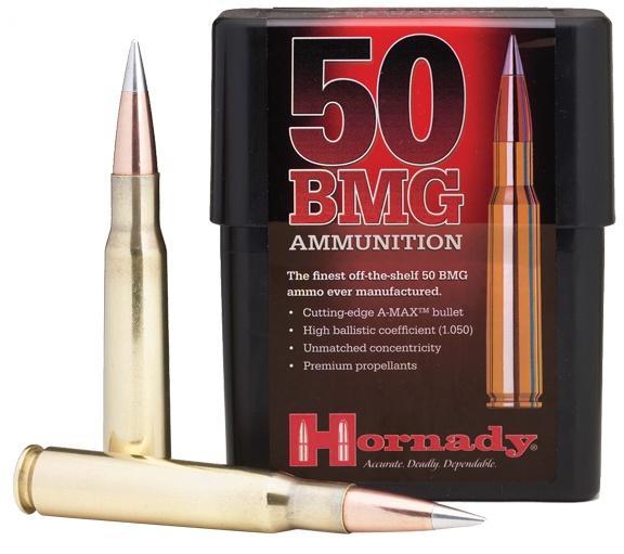 Hornady Match Rifle Ammunition .50 BMG 750 gr A-MAX 2820 fps – 10/box