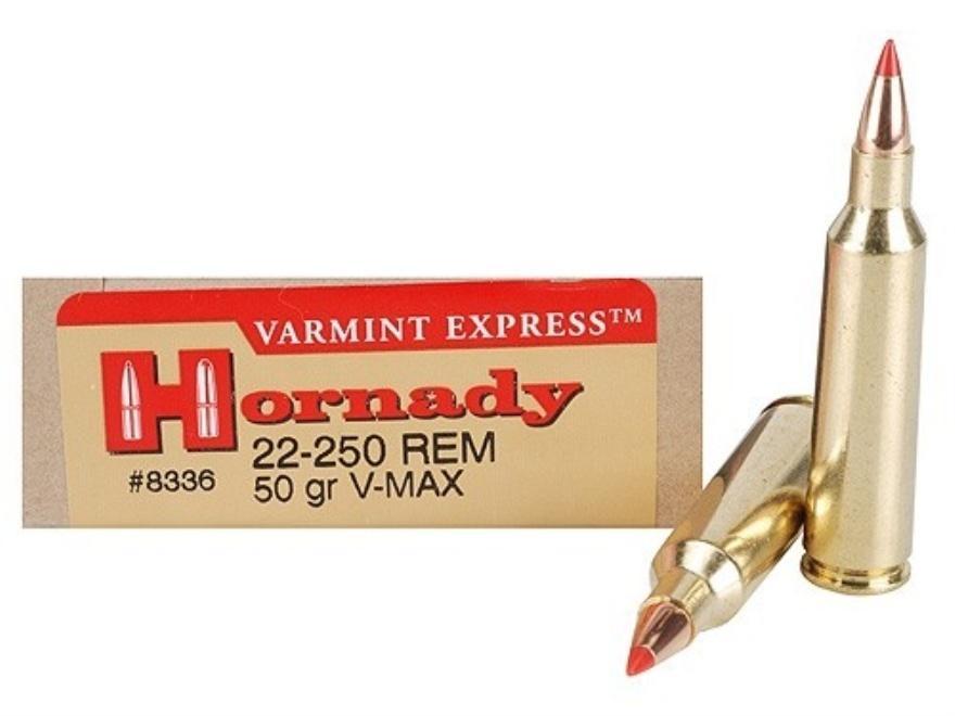 Hornady Varmint Express Rifle  Ammunition .22-250 Rem 50 gr V-MAX 3800 fps – 20/box