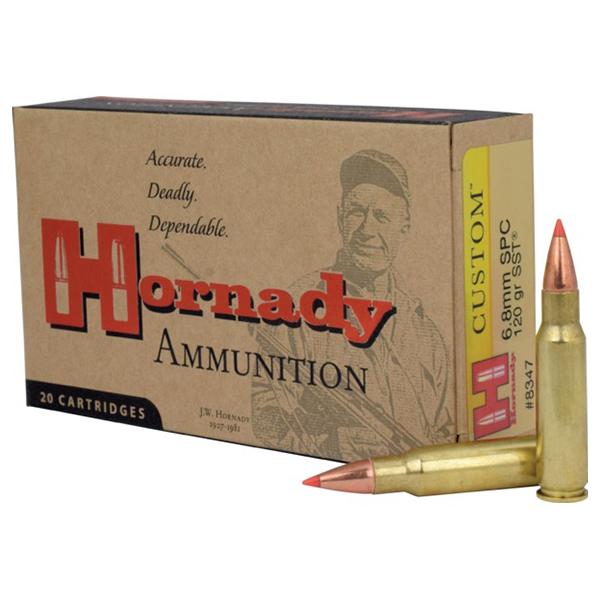 Hornady Custom Rifle Ammunition 6.8 SPC 120 gr SST 2460 fps – 20/box